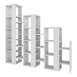 Βιβλιοθήκη μελαμίνης Lift Megapap χρώμα λευκό 163,5x29x151εκ. 1τεμ