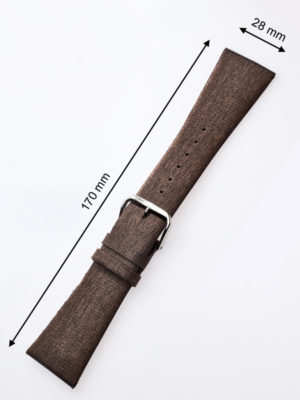 Perigaum Textile-leather-strap 28 x 170 mm Brown Silver Clasp