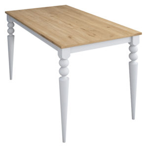 Τραπέζι Rosette pakoworld φυσικό-λευκό 120x70x73.8εκ 1τεμ
