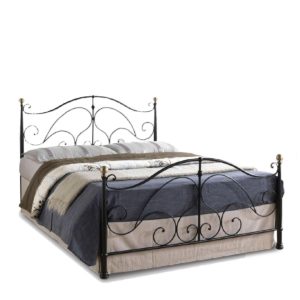 Κρεβάτι ArteLibre EVELYN Μεταλλικό Semy Glossy Black 210x159x109cm (Στρώμα 150x200cm) 1τεμ