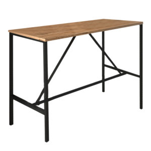 Τραπέζι μπαρ - stand Crego Megapap μεταλλικό - μελαμίνης χρώμα pine oak - μαύρο 100x45x89εκ. 1τεμ