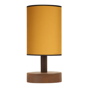 Φωτιστικό επιτραπέζιο Volge Megapap E27 ξύλο/ύφασμα χρώμα κίτρινο 15x15x34εκ. 1τεμ