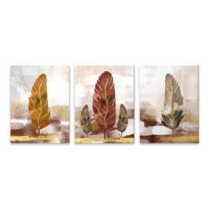 Πίνακας σε καμβά Autumn Leaves Megapap τρίπτυχος ψηφιακής εκτύπωσης 126x55x3εκ. 1τεμ