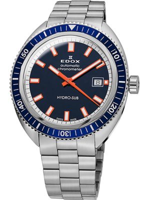 Edox 80128-3BUM-BUIO Hydro-Sub Automatic Mens Watch Chronometer 42mm 30ATM