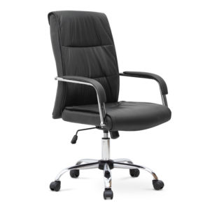 Καρέκλα γραφείου διευθυντική Matteo Megapap από τεχνόδερμα χρώμα μαύρο 60x66x105/115εκ. 1τεμ