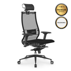 Καρέκλα γραφείου Samurai L2-9D Megapap εργονομική με ύφασμα TS Mesh χρώμα μαύρο 69x70x125/135εκ. 1τεμ