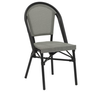 Καρέκλα Paris pakoworld αλουμίνιο μαύρο-textilene ασπρόμαυρο 1τεμ