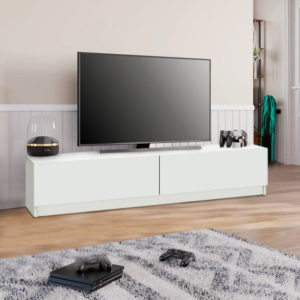 Έπιπλο τηλεόρασης Ahenk Megapap από μελαμίνη χρώμα λευκό 160x31,3x32,9εκ. 1τεμ