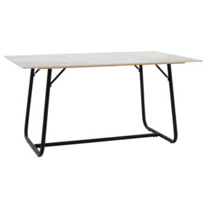 Τραπέζι Revello pakoworld sintered stone λευκό μαρμάρου-μαύρο 150x90x75εκ 1τεμ