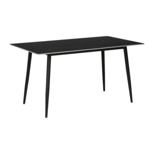 Τραπέζι Gustas pakoworld μαύρο μαρμάρου sintered stone-πόδι μαύρο μέταλλο 140x80x75εκ 1τεμ