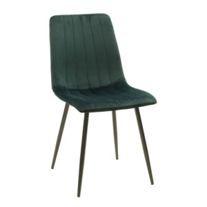 Καρέκλα Noor pakoworld σκούρο πράσινο βελούδο-πόδι μαύρο μέταλλο 44x55x86εκ 1τεμ