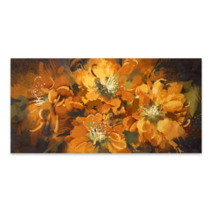 Πίνακας σε καμβά Orange Flowers Megapap ψηφιακής εκτύπωσης 120x60x3εκ. 1τεμ