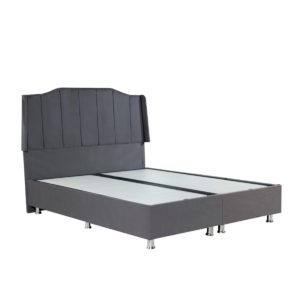 Κρεβάτι ArteLibre BISMUTH Με Αποθηκευτικό Χώρο Γκρι Βελούδο (Στρώμα 160x200cm) 1τεμ