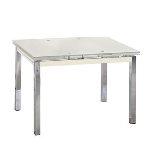 Τραπέζι Επεκτεινόμενο ArteLibre BOTEV Λευκό/Χρώμιο Γυαλί/Μέταλλο 110+60x70x75cm 1τεμ