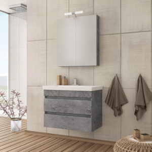 Luxus 70 Granite - Πάγκος με Νιπτήρα & Καθρέπτη