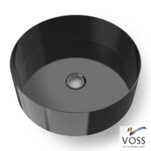 Voss Luna Black Brushed PVD 40x40 - Επιτραπεζιος Μεταλλικος Νιπτηρας