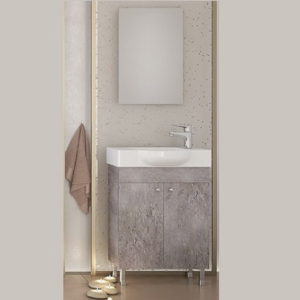 Litos 55 Granite - Έπιπλο Μπάνιου Με Νιπτήρα & Καθρέπτη (55x32)