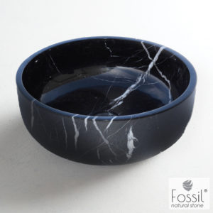 Fossil Thalo Marble DR39 Marquina Nero 39x39 - Επιτραπεζιος Μαρμαρινος Νιπτηρας