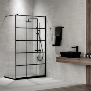 Devon IWIS Walk-in Black Matt Decor Clean Glass 120x200 - Διαχωριστικό Ντουζιέρας