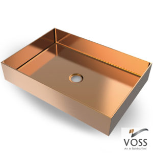 Voss Aldo Rose Gold Brushed PVD 55x38 - Επιτραπεζιος Μεταλλικος Νιπτηρας
