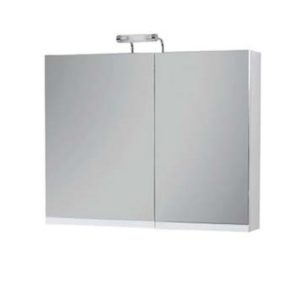 Apia 70 White Matt - Καθρέπτης μπάνιου με ντουλάπι (70x14x70)