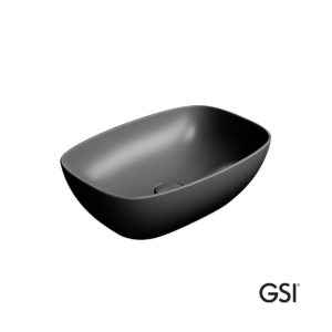 GSI Nubes 9784 Ardesia 50x35 - Επιτραπέζιος νιπτήρας μαύρος