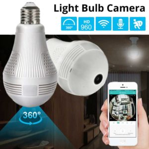 Panoramic Hidden wifi Camera Light Bulb