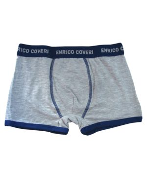 Enrico Coveri γκρι μελανζέ boxer με μπλε λάστιχο για αγόρια έως 10 ετών κωδ. EB4036