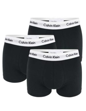 Calvin Klein 3 τμχ μαύρα βαμβακερά αντρικά boxer με άσπρο λάστιχο U2664G.001