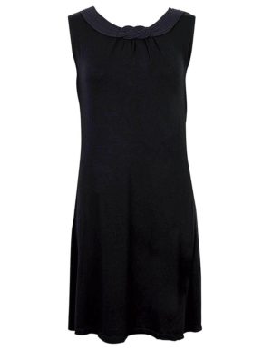 Luna Satinet μαύρο φόρεμα 83059
