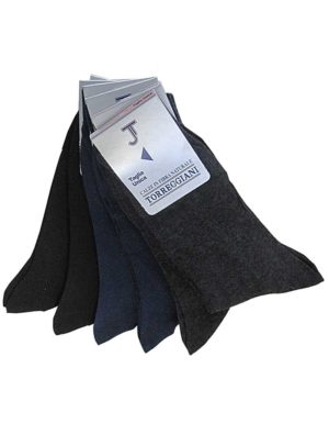 Torreggiani 6 ζευγάρια αντρικές χειμωνιάτικες κάλτσες 2 γκρι σκούρο, 2 μαύρες, 2 μπλε