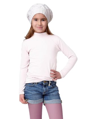 Jadea Girl κοριτσίστικη βαμβακερή μακρυμάνικη μπλούζα με όρθιο λαιμό κωδ.262 Άσπρο