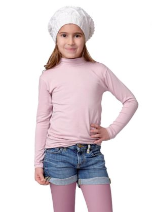 Jadea Girl κοριτσίστικη βαμβακερή μακρυμάνικη μπλούζα με όρθιο λαιμό κωδ.262 Ροζ