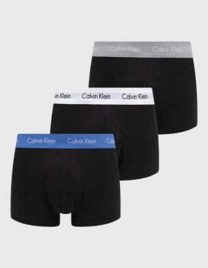 Calvin Klein 3 τμχ μαύρα βαμβακερά αντρικά boxer με χρωματιστά λάστιχα U2664G.CAZ