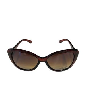 Καφέ γυναικεία γυαλιά ηλίου με χρυσαφί λεπτομέρεια DZG2334