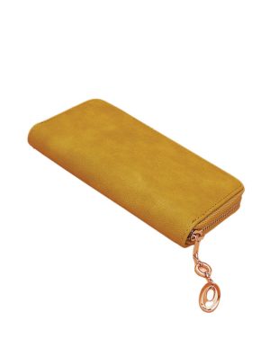Μεγάλο κίτρινο γυναικείο πορτοφόλι με φερμουάρ 19.5x10 OEM JS101L