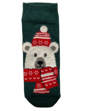 Conte πράσινες γυναικείες χριστουγενιατικες κάλτσες αρκουδάκι 67C