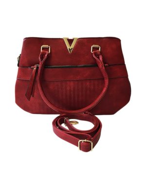Κόκκινη tote γυναικεία τσάντα ψαροκόκκαλο OEM 83023