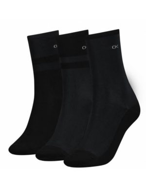 Calvin Klein 3 ζεύγη μαύρες χειμωνιάτικες λεπτές γυναικείες κάλτσες 701219848.002 σε συσκευασία δώρου