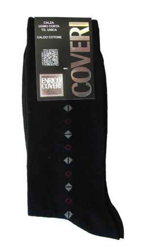 Enrico Coveri χειμωνιάτικες αντρικές επίσημες κάλτσες με σχέδιο κωδ.Trend Line 180 Μαύρο