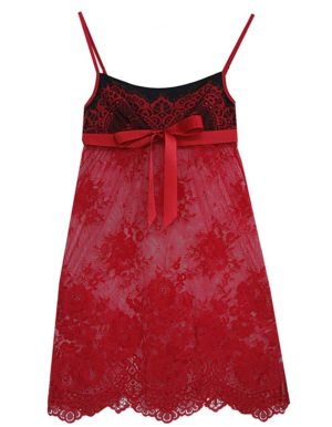 Leilieve κόκκινο-μαύρο δαντελένιο νεγκλιζέ Sexy Elegance 9393