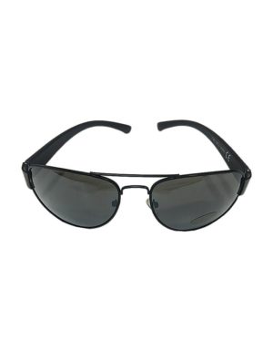 Μαύρα οβάλ αντρικά γυαλιά ηλίου με μαύρους φακούς DZ1149