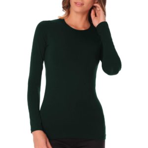 Jadea γυναικεία βαμβακερή μακρυμάνικη μπλούζα με κλειστό λαιμό 4055 Πράσινο