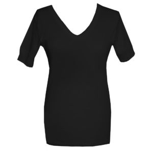 Dedes Thermal γυναικεία μαύρη V μακριά κοντομάνικη ισοθερμική μπλούζα 0506