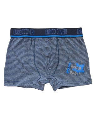 Enrico Coveri μπλε ριγέ boxer με τυρκουάζ λεπτομέρεια για αγοράκια EB4035
