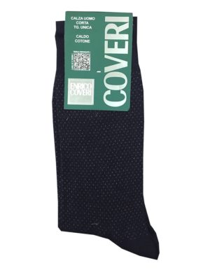 Enrico Coveri χειμωνιάτικες αντρικές κάλτσες με ψιλό πουά Royal 50 Navy