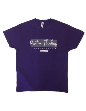 JHK μωβ αντρικό κοντομάνικο T-shirt Positive Thinking D026