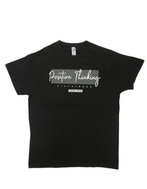 JHK μαύρο αντρικό κοντομάνικο T-shirt Positive Thinking D026