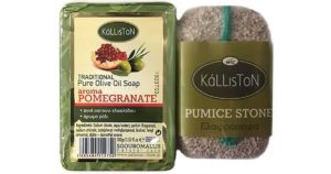 Kalliston Set Olive Oil Soap Pomegranate & Pumice Stone 100gr