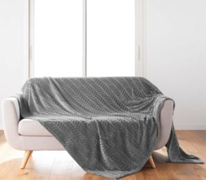 Κουβέρτα - Ριχτάρι με ζακάρ σχέδιο super soft Σχ.Arya grey 180x220cm 100% polyester
